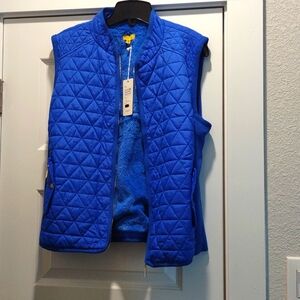 NWT Daisy royal Blue puffer vest fuzz lined